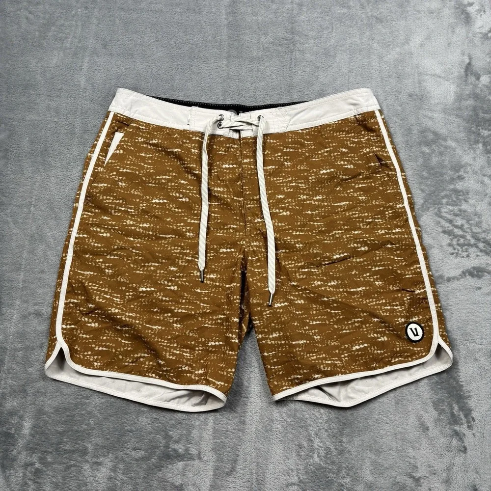 Vuori Cruise Boardshort Caramel Slub V314 CSB Men's Swim Trunk Size 32